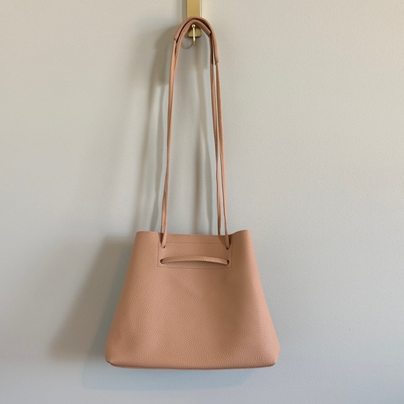 8 Other Reasons Handbags - 8 Other Reasons Beige Vegan Leather Slouchy Bucket Bag